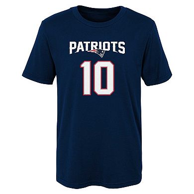 Preschool Mac Jones Navy New England Patriots Mainliner Player Name & Number T-Shirt
