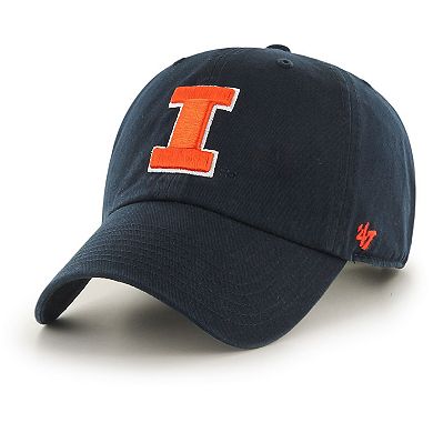 Men's '47 Navy Illinois Fighting Illini Core Clean Up Adjustable Hat