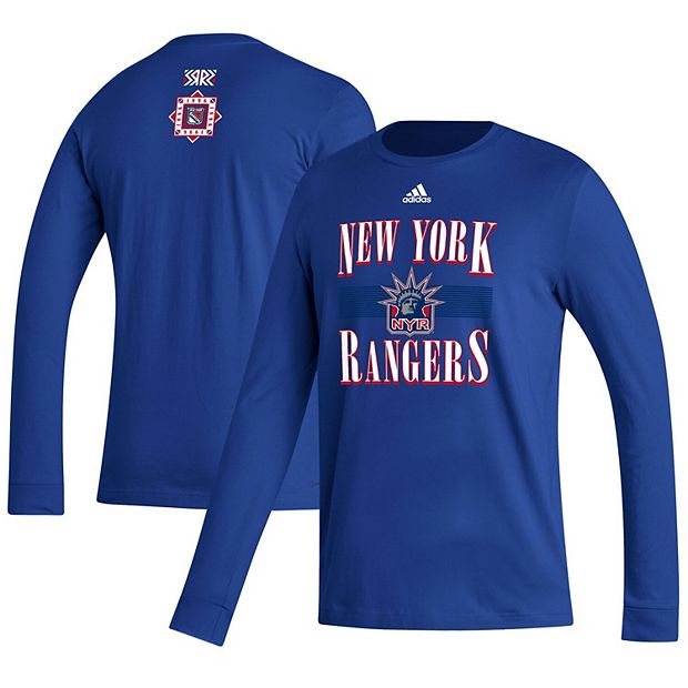 Men's Adidas Royal New York Rangers Reverse Retro 2.0 Fresh Playmaker T-Shirt