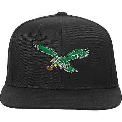 Youth Mitchell & Ness Black Philadelphia Eagles Gridiron Classics Ground Snapback Hat