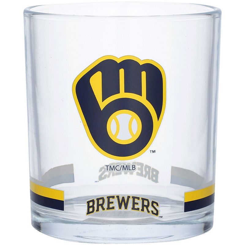 Milwaukee Brewers Banded Rocks Glass, Multicolor