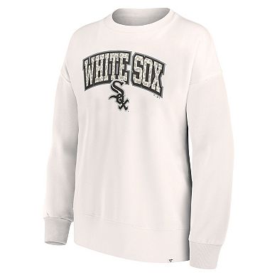 Women's Fanatics Branded Cream Chicago White Sox Leopard Pullover Sweatshirt