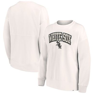 Women's Fanatics Branded Cream Chicago White Sox Leopard Pullover Sweatshirt