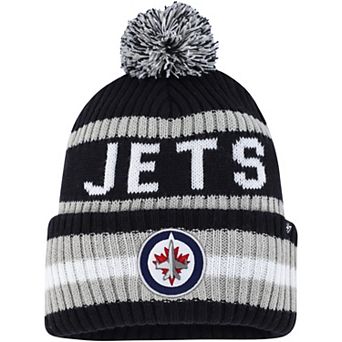 Men's '47 Navy/Gray Winnipeg Jets Bering Cuffed Knit Hat with Pom