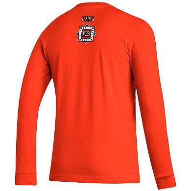 Men's adidas Burnt Orange Philadelphia Flyers Reverse Retro 2.0 Fresh Playmaker Long Sleeve T-Shirt
