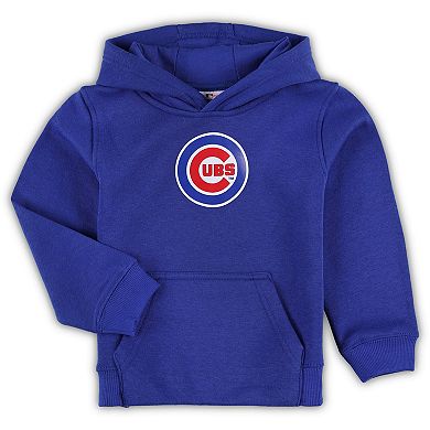 Toddler Royal Chicago Cubs Team Primary Logo Fleece Pullover Hoodie