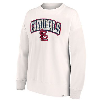 Women's Fanatics Branded Cream St. Louis Cardinals Leopard Pullover Sweatshirt