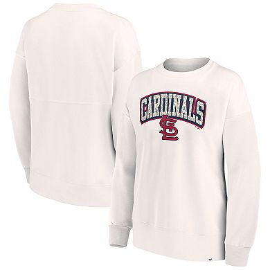 Women's Fanatics Branded Cream St. Louis Cardinals Leopard Pullover Sweatshirt
