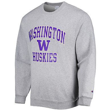 Men's Champion Heather Gray Washington Huskies High Motor Pullover Sweatshirt