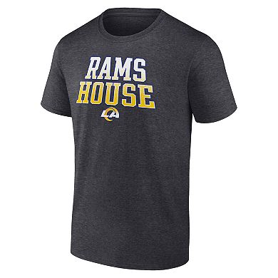 Men's Fanatics Branded Heather Charcoal Los Angeles Rams Big & Tall Rams House Statement T-Shirt