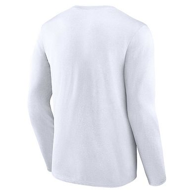 Men's Fanatics Branded White Milwaukee Brewers Pressbox Long Sleeve T-Shirt