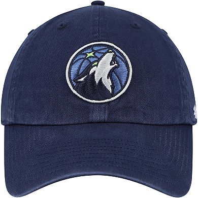 Men's '47 Navy Minnesota Timberwolves Alternate Logo Clean Up Adjustable Hat