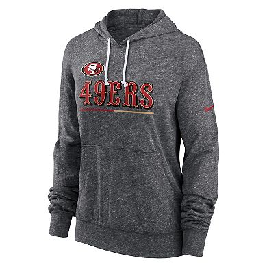 Women's Nike Heather Charcoal San Francisco 49ers Team Spirit Gym Vintage Lightweight Hoodie Top