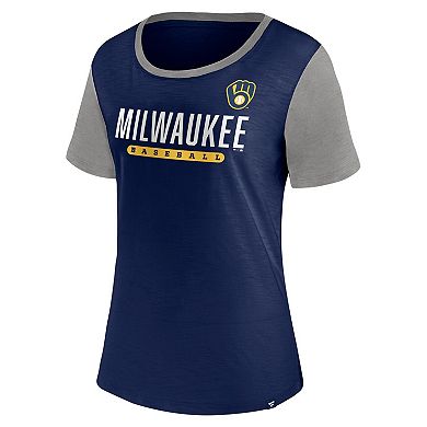 Women's Fanatics Branded Navy Milwaukee Brewers Mound T-Shirt