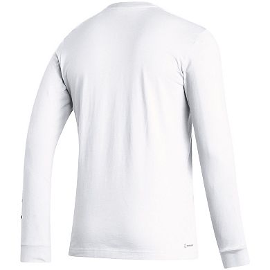 Men's adidas White Real Madrid Team Crest Long Sleeve T-Shirt