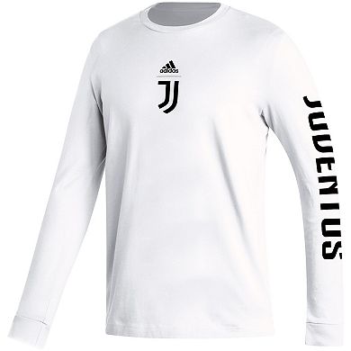Men's adidas White Juventus Team Crest Long Sleeve T-Shirt
