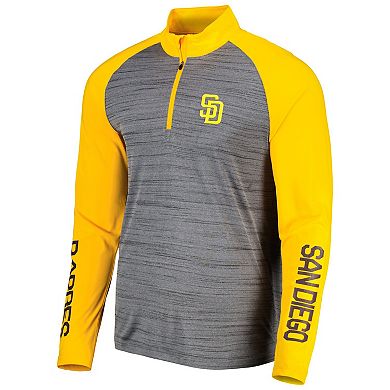 Men's Levelwear Heather Gray San Diego Padres Vandal Raglan Quarter-Zip Top
