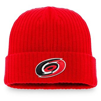 Men's Fanatics Branded Red Carolina Hurricanes Core Primary Logo Cuffed Knit Hat