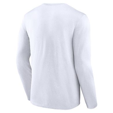 Men's Fanatics Branded White New York Yankees Pressbox Long Sleeve T-Shirt