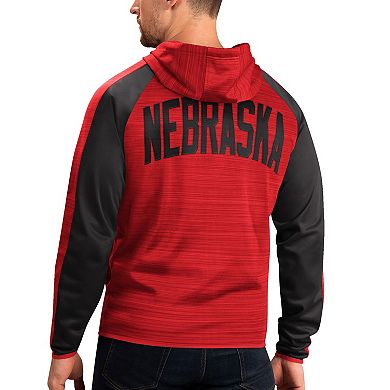 Men's G-III Sports by Carl Banks Scarlet Nebraska Huskers Neutral Zone Raglan Full-Zip Track Jacket Hoodie