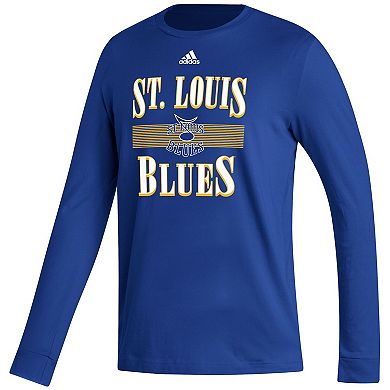 Men's adidas Royal St. Louis Blues Reverse Retro 2.0 Fresh Playmaker Long Sleeve T-Shirt