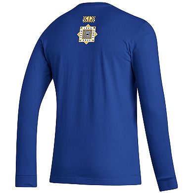 Men's adidas Royal St. Louis Blues Reverse Retro 2.0 Fresh Playmaker Long Sleeve T-Shirt