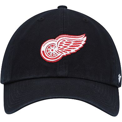 Men's '47 Black Detroit Red Wings Clean Up Adjustable Hat