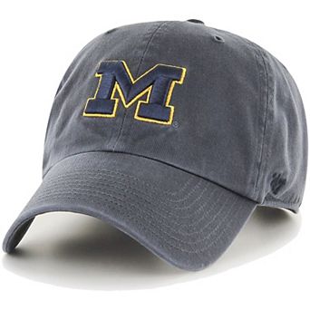 Men's '47 Charcoal Michigan Wolverines Core Clean Up Adjustable Hat