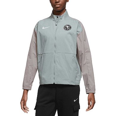 Women's Nike Gray Club America Team Anthem Raglan Full-Zip Jacket