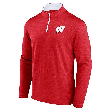 Men's Fanatics Branded Red Wisconsin Badgers Classic Homefield Quarter-Zip Top