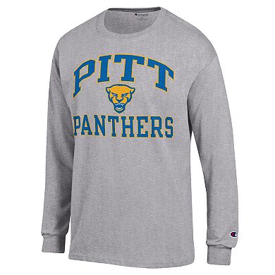 Men's Champion Heather Gray Pitt Panthers High Motor Long Sleeve T-Shirt