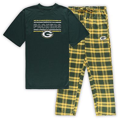 Men's Concepts Sport Green/Black Green Bay Packers Big & Tall Flannel Sleep Set