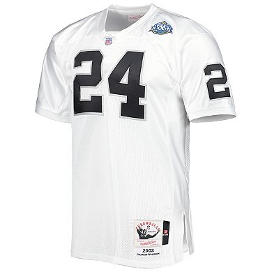 Men's Mitchell & Ness Charles Woodson White Las Vegas Raiders 2002 Authentic Throwback Retired Player Jersey