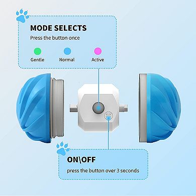 Cheerble Wicked Cyclone Indoor Outdoor Automatic Interactive Dog Toy Ball, Blue
