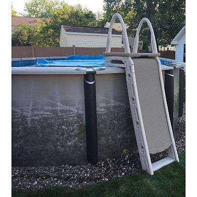 Confer Plastics Roll-guard Adjustable 48-56" A-frame Pool Safety Ladder, Gray