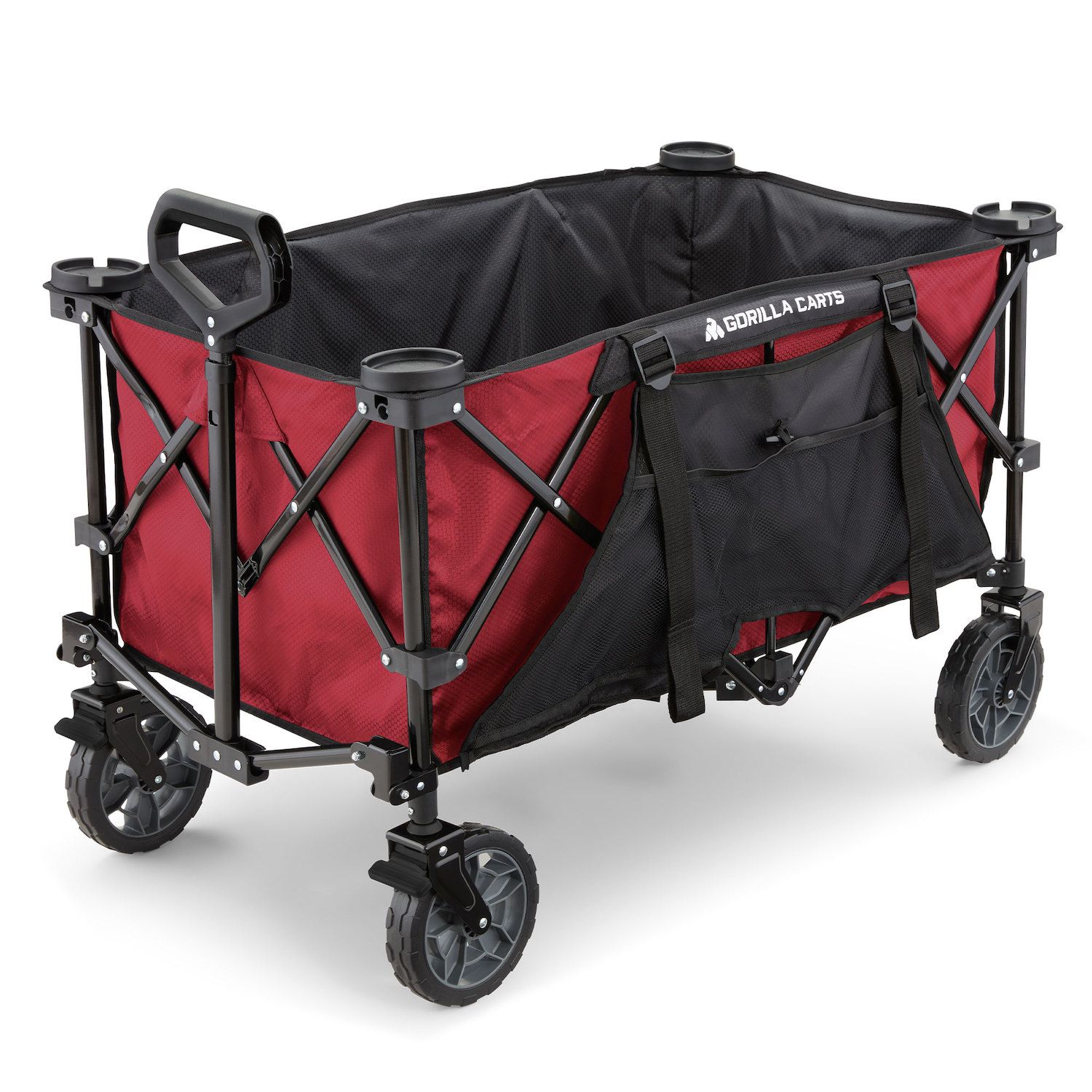 Gorilla Cart Heavy Duty Steel Utility Wagon Cart, Gray, 900 Pound Capacity