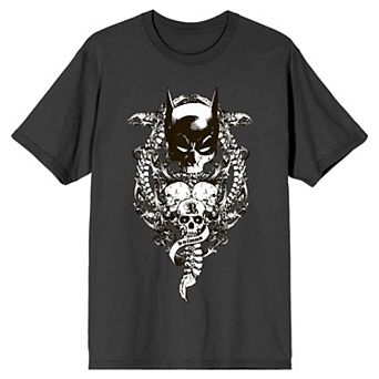 Men's Batman Bat Mask With Skull Tee