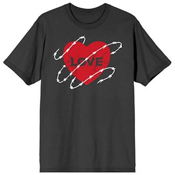 Men's Valentine's Day Love Heart Barbwire Tee