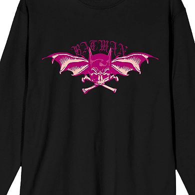 Men's Batman Bat Mask With Bat Long Sleeve Tee