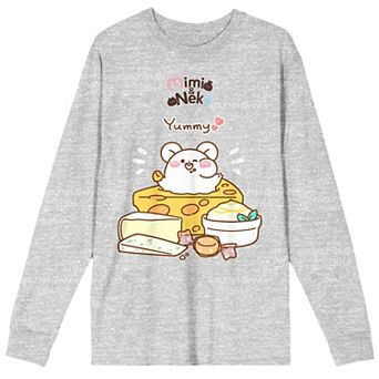 Men's Mimi & Neko Nezu Eating Yum Long Sleeve Tee