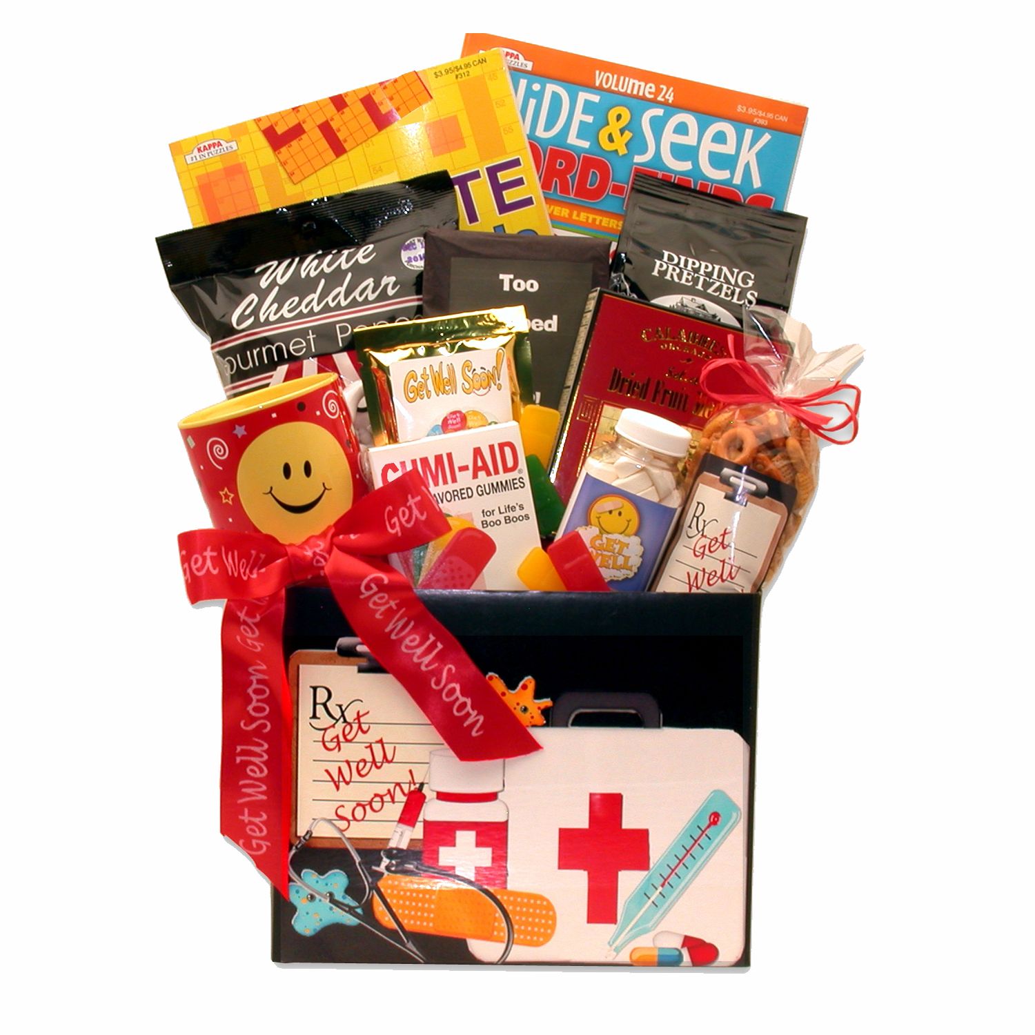 Boredom Buster Care Package Assorted Gift Basket with Snacks Puzzles and Games, Size: One Size