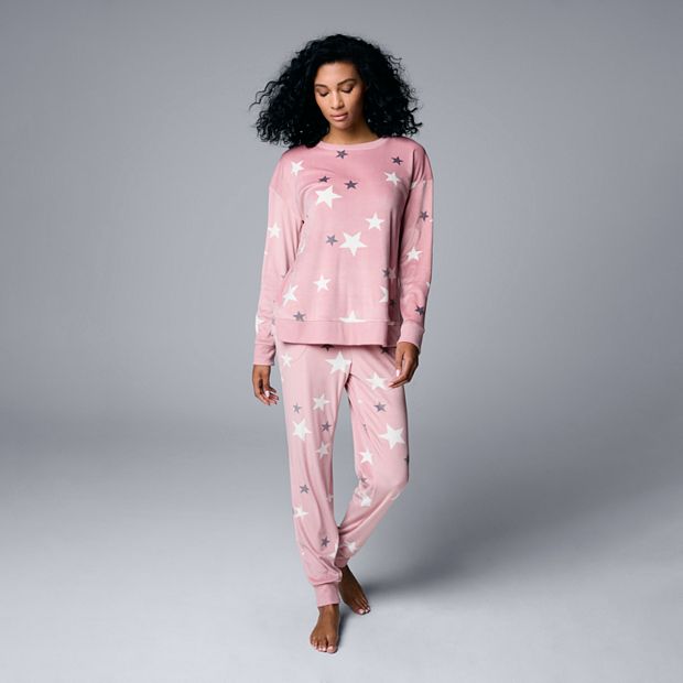 Women's Simply Vera Vera Wang Velour Top & Jogger Set