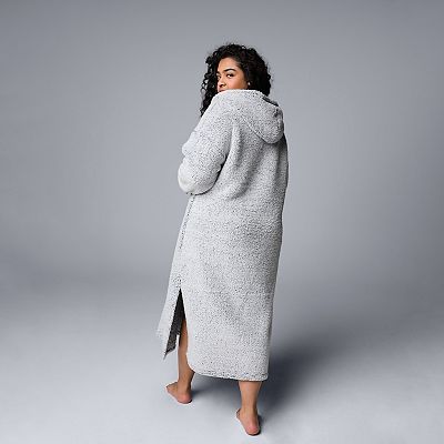 Plus Size Simply Vera Vera Wang Sherpa Faux Fur Hooded Long Sleeve