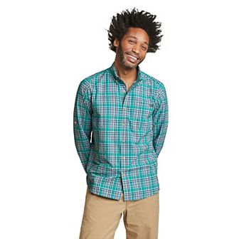 Men's Eddie Bauer UPF 40 Pack-It Seersucker Long Sleeve Button-Down Shirt