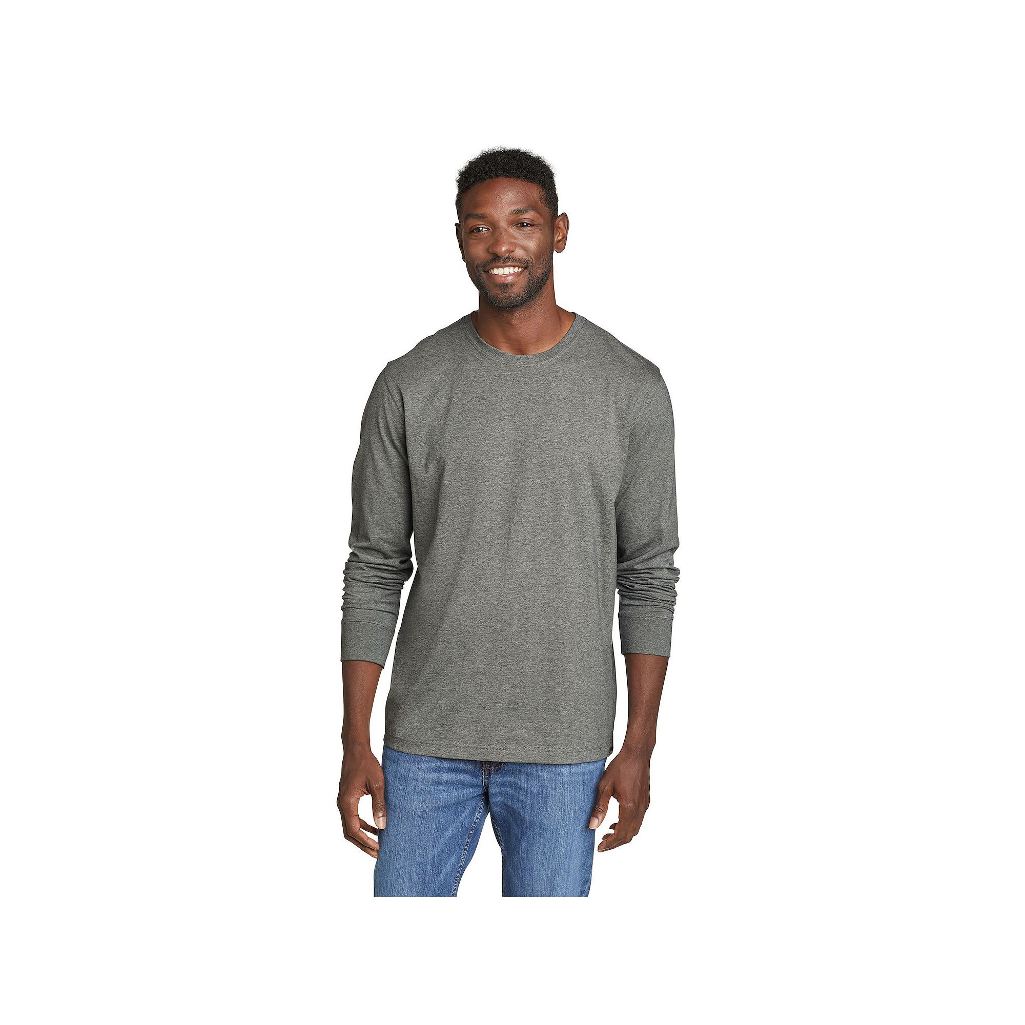 Mens Eddie Bauer Legend Wash Long Sleeve Classic Tee, Size: Small, Med Gre
