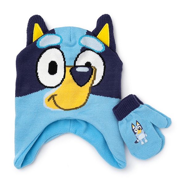 Bluey Earflap Beanie & Mittens Set