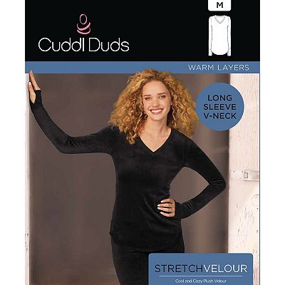 Haut Cuddl Duds Warm Layers - Burgundy XS - Manches Longues Avec Pouces - Tunique