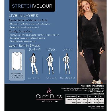 Women's Cuddl Duds® Stretch Velour Long Sleeve Top