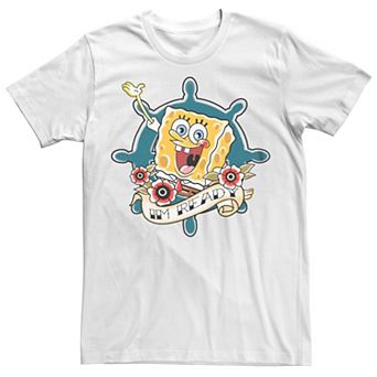 Men's Sponge Bob Im Ready Tattoo Style Tee