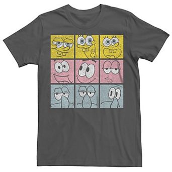 Men's Sponge Bob Patrick Squidward Expressions Tee